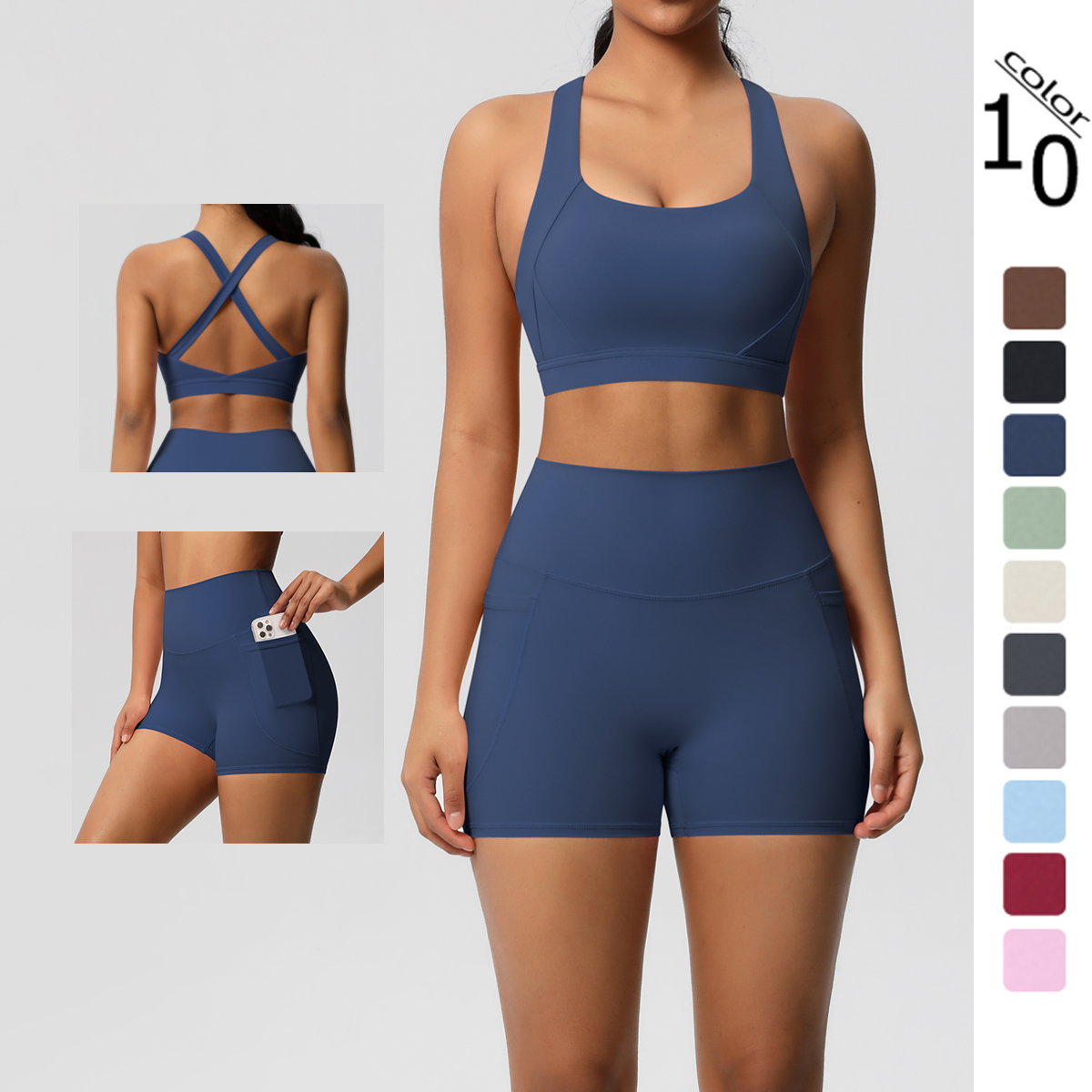 Yoga Y Fitness - 2PCS Sportswear With Pocketed Yoga Set