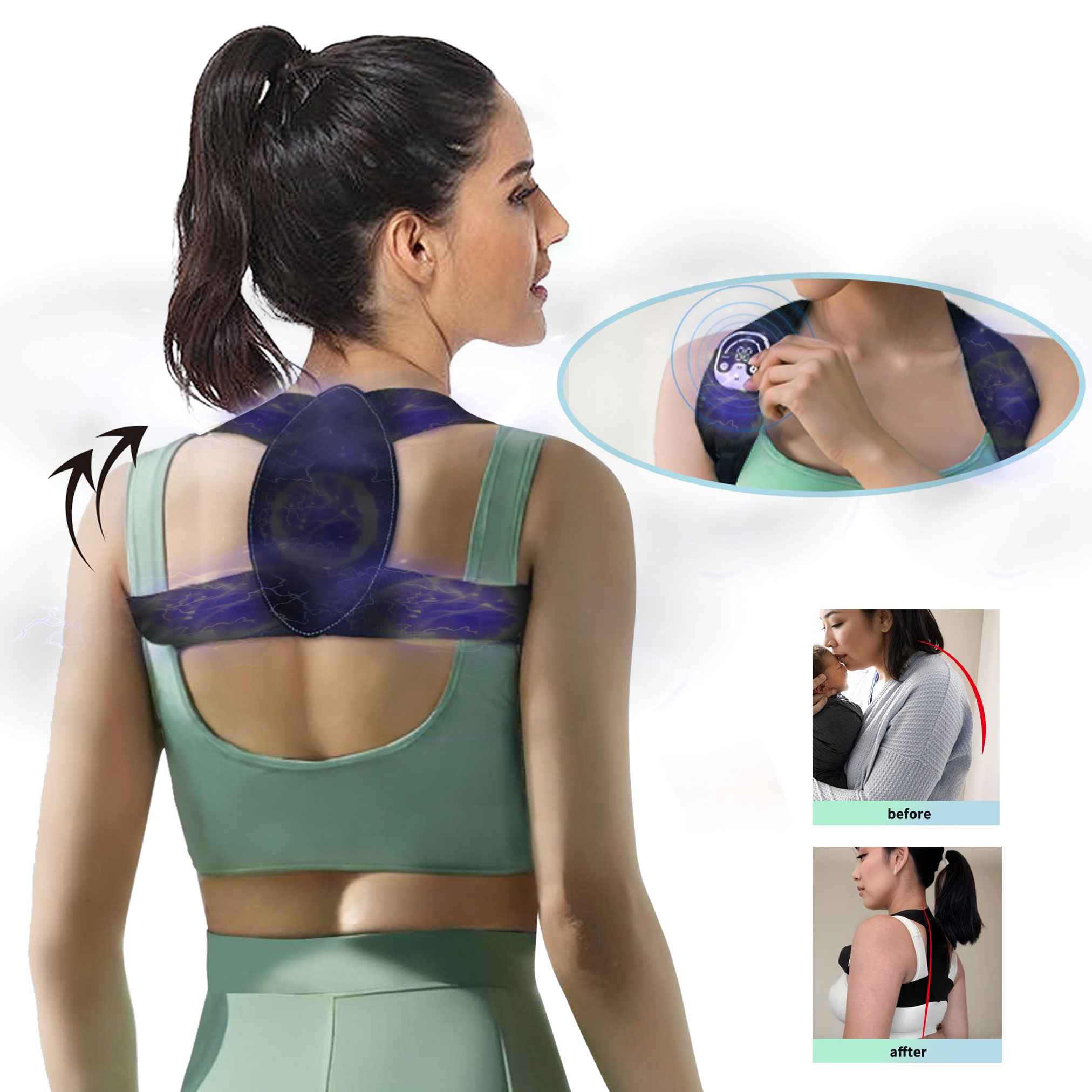 Microcurrent Posture Device Fo - Posture Corrector Back บทวิจารณ์และราคา