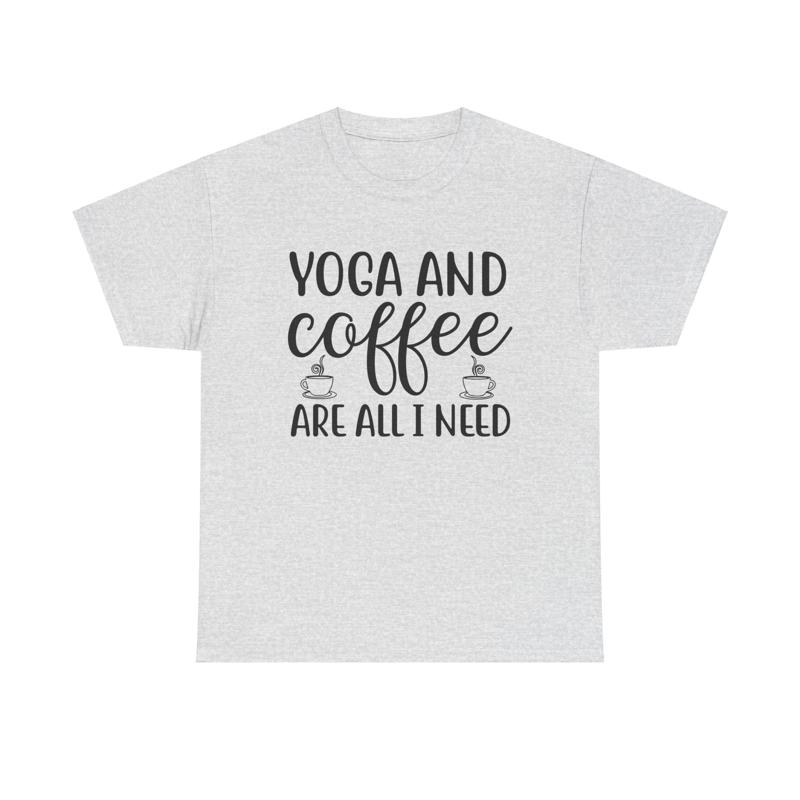 Yoga and Coffee T Shirt funny  - Yoga Fitness Quotes บทวิจารณ์และราคา