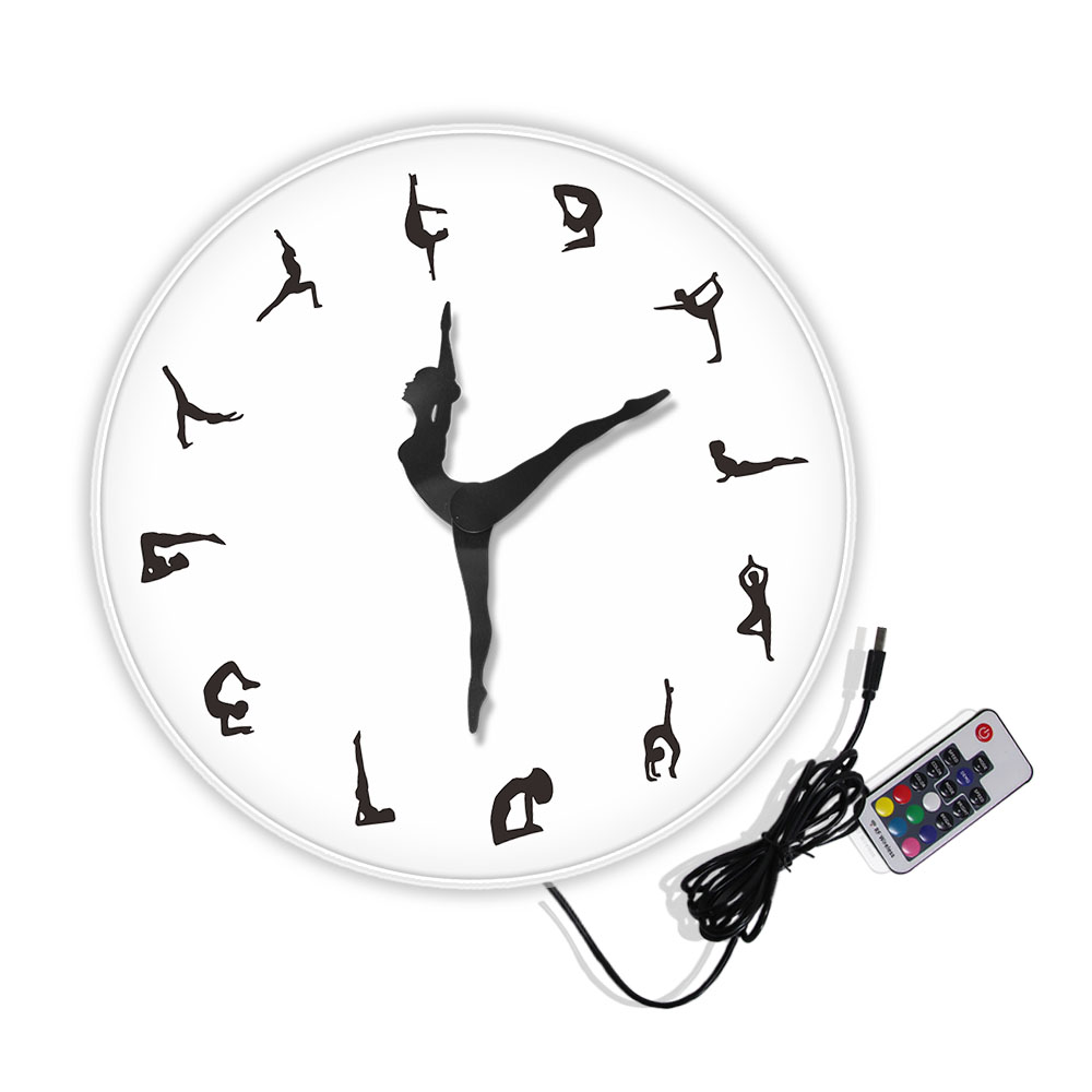 Yoga Postures Wall Clock GYM F - Yoga Fitness Watch บทวิจารณ์และราคา