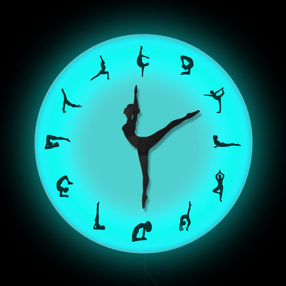 Yoga Postures Wall Clock GYM F - Yoga Fitness Watch บทวิจารณ์และราคา