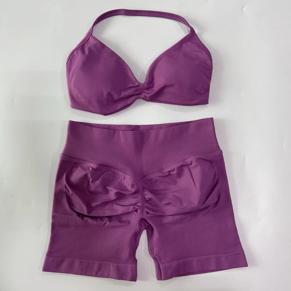Ruched Seamless Yoga Set for W - Yoga Y Fitness บทวิจารณ์และราคา