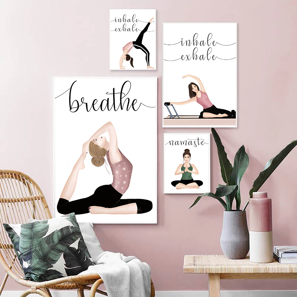 Inhale Exhale Quote Yoga Poste - Yoga Fitness Quotes บทวิจารณ์และราคา