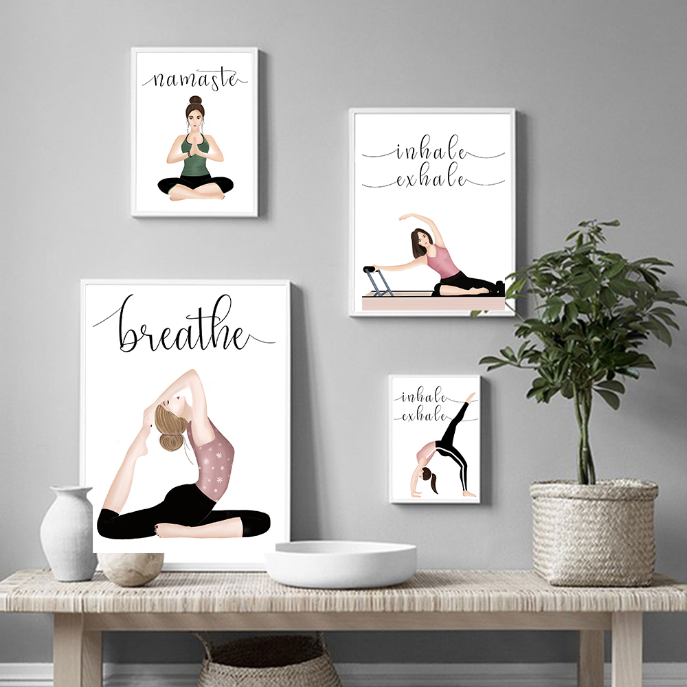 Inhale Exhale Quote Yoga Poste - Yoga Fitness Quotes บทวิจารณ์และราคา