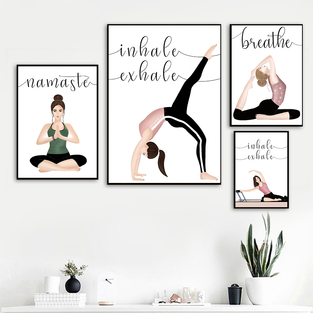 Inhale Exhale Quote Yoga Poste - Yoga Fitness Quotes บทวิจารณ์และราคา