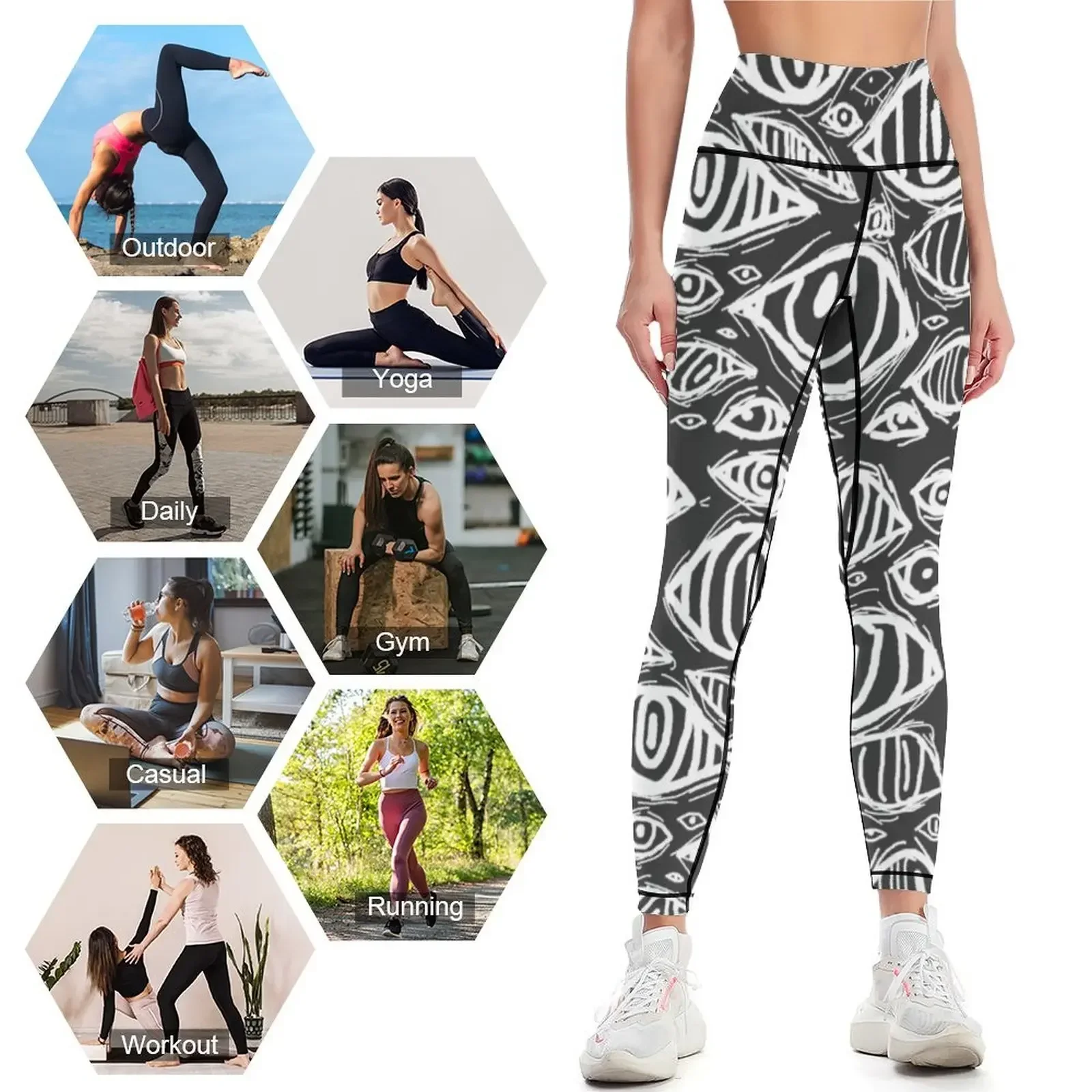 Watching eyes Leggings Clothin - Yoga Fitness Watch บทวิจารณ์และราคา