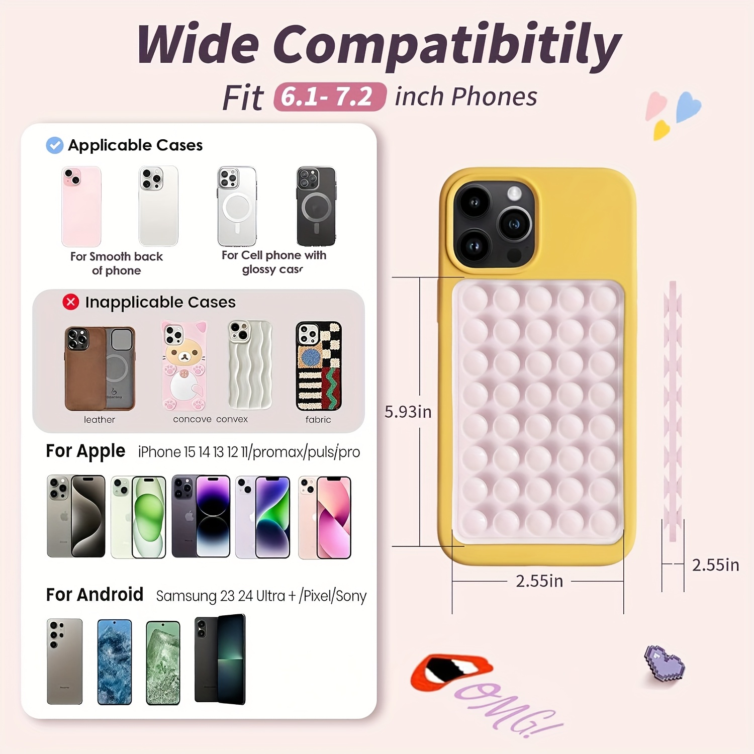 2pcs Double-Sided Silicone Suc - Yoga Fitness Watch บทวิจารณ์และราคา