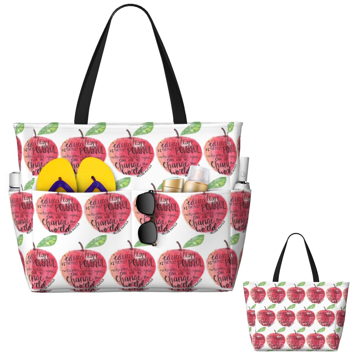 Teacher Quote Beach Tote Bag S - Yoga Fitness Quotes บทวิจารณ์และราคา