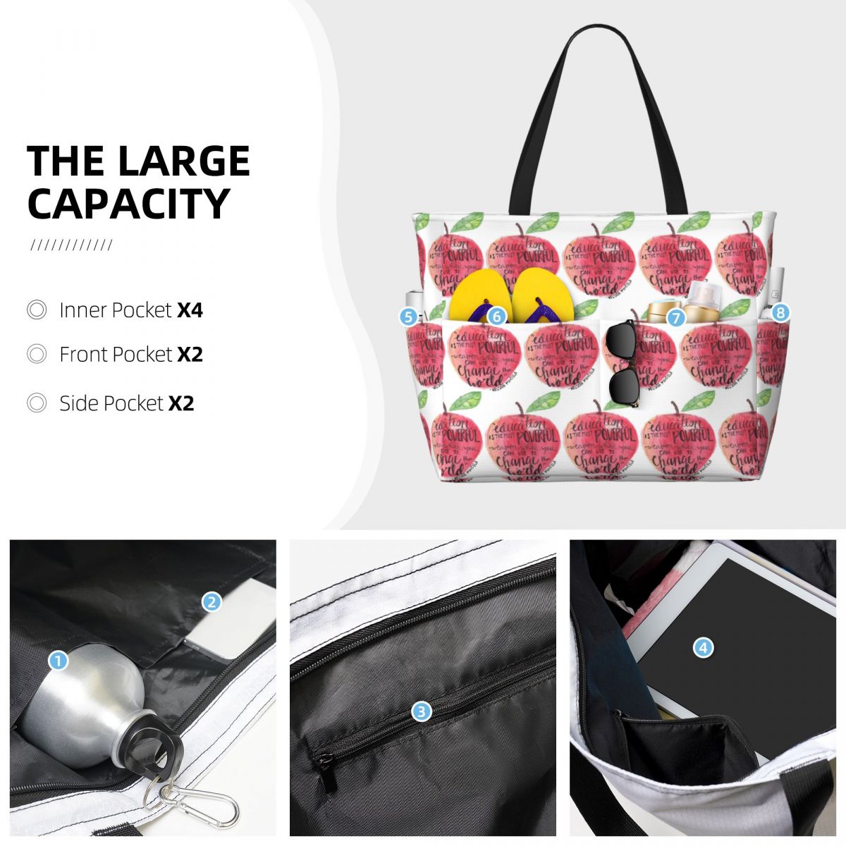 Teacher Quote Beach Tote Bag S - Yoga Fitness Quotes บทวิจารณ์และราคา