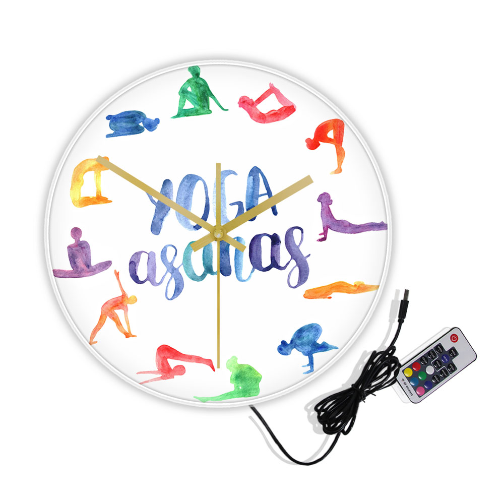 Yoga Asanas Modern Design Wall - Yoga Fitness Watch บทวิจารณ์และราคา