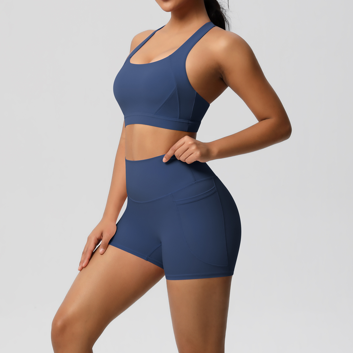2PCS Sportswear With Pocketed  - Yoga Y Fitness บทวิจารณ์และราคา