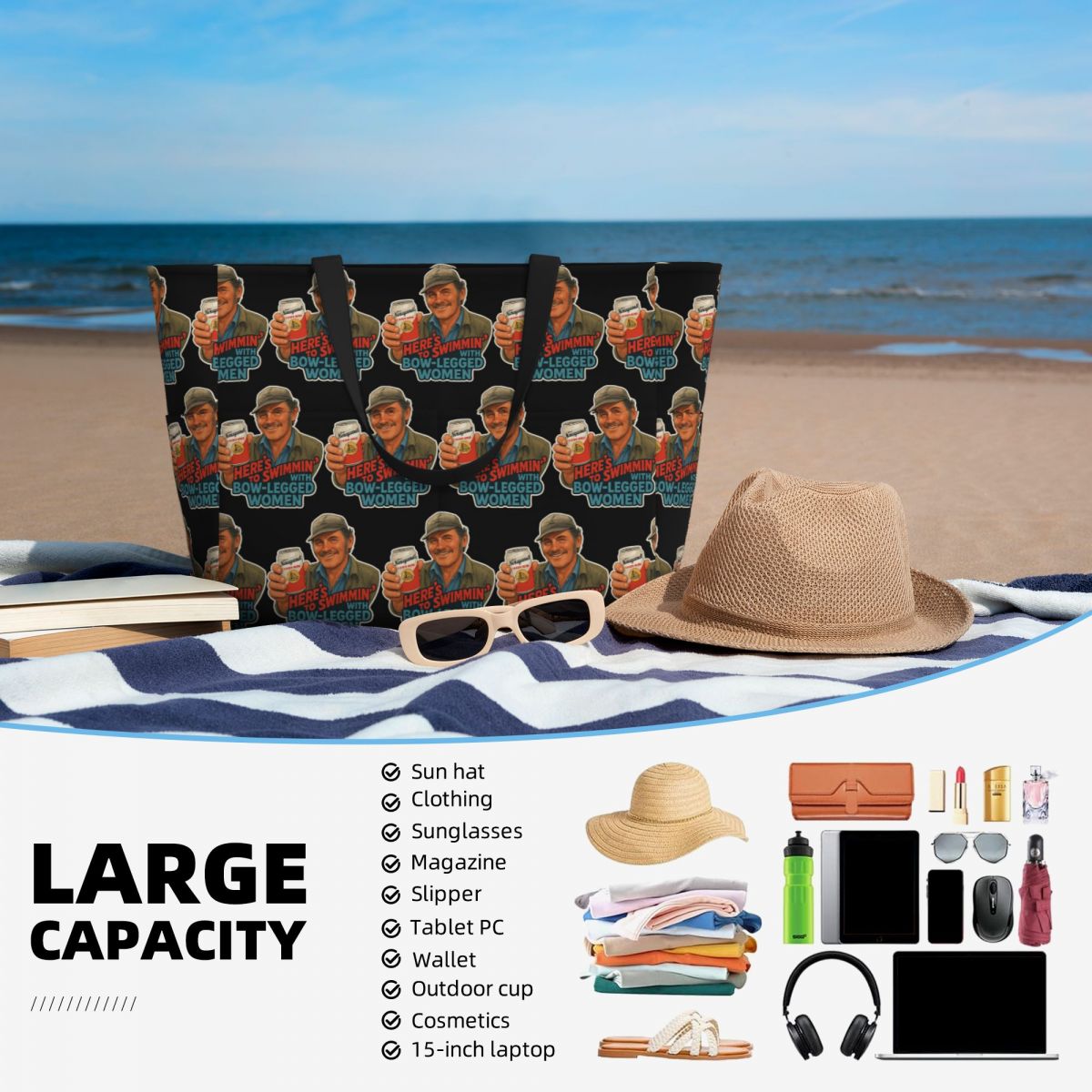 Heres To Swimmin Quint Jaws Mo - Yoga Fitness Quotes บทวิจารณ์และราคา