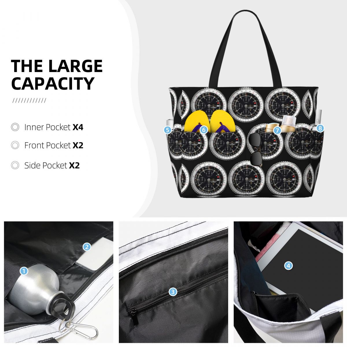 Luxury Watch Face Beach Tote B - Yoga Fitness Watch บทวิจารณ์และราคา